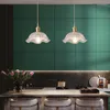 Lâmpadas pendentes Candelador de vidro de restaurante nórdico Moderno simples quarto de cabeceira iluminação criativa sala de jantar luzes cozinhas de cozinha penduradas