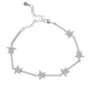 Łańcuchowy łańcuch łańcucha łańcucha łańcucha łańcucha tenisowego utwardzona małe łyżki błyszczące gwiazdy kamienne Bracelety dla kobiet proste biżuterię 230509