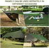 Hamk de acampamento com lona de mosca de chuva e tiras de árvore de tenda de tenda de mosquito portáteis de pára -quedas duplas portáteis de pára -quedas de paraquedas