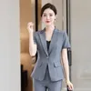 Two Piece Dress Novelty Grey Formal Women Business Suits Professional Pantsuits With Pants And Jackets Coat Ladies Office Blazers Trouser