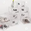 Wrap Lucite Periodic Table Series Creative Shoe Box staplad dammtät förvaringsfodral Transparent akrylmagnetisk container sida öppen