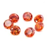 Koraliki okrągłe kształt hurtowy CZ Stone 0,8 mm-3 mm 5A Pomarańczowy kolor cyrkonia syntetyczne klejnoty do biżuterii