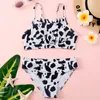 Deux pièces adolescents filles volants maillots de bain infantile creux Bikini été enfants maillot de bain ensemble bébé maillot de bain filles vacances plage maillot de bain