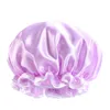 Nouveau bonnet de douche imperméable à l'eau Double couche couverture de cheveux Salon élastique épaissir chapeau pour femmes chapeau de bain Bonnet en Satin réutilisable