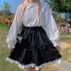 Женские блузкие рубашки японские рюшиные лолита женщины 2023 Mori Girl Sweet Lantern Tops Fresh Kawaii White Springwomen's Women'swomen