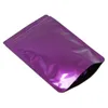 Sacs De Stockage 100 Pcs Violet Feuille D'aluminium Stand Up Sac Étanche À La Poussière Réutilisable Refermable Fruits Secs Bonbons Café Thé Noix