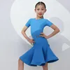 Bühnenkleidung Latin Dance Dress Mädchen Wettbewerb Kostüm Kurzarm Modern Tango Dancewear Salsa Tanzen Outfits Kleidung JL3284