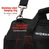 Tool Bag Workpro Tool Bag Portable Waterproof Electrician Bag Multifunktion Canvas Tool Organizer för reparationsinstallation HVAC 230509