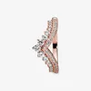 18K Rose Gold Princess Wish Ring for Pandora 925 Sterling Silver Wedding Party Jewelry designer Rings For Women Crystal diamond luxury ring with Original Box Set