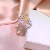 Wedding Rings PUNKI Vintage Cute Yellow Color Crystal Irregular Snowflake Zircon For Woman Cocktail Fashion Jewelry PKR18