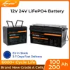 jsdsolar 12V 24V 100Ah 200Ah LiFePo4-Batterie Lithium-Eisenphosphat-Batterien 6000+ Zyklen Integriertes BMS für die Energiespeicherung zu Hause