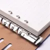 2Pcs A5 Notebook 6 Holes Cover Loose Pocket Leather Refillable Binder Rings Journal Black & Brown