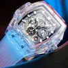 cwp ONOLA Transparent Plastic square Watch Men Women Luxury chronograph wristwatch Fashion casual Sport unique Quartz242A