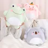 1 stück 35 cm cartoon plüsch schwein frosch dinosaurier koala plüschtiere kawaii tier kissen mit decke sofa rückenkissen schönes dekor geschenk