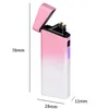 Dernier Gradient Coloré En Alliage De Zinc Double ARC Briquet Coupe-Vent USB Charge Cyclique Portable Innovant Affichage De La Puissance Herbe Cigarette Tabac Titulaire De Fumer