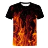 Chemises T-shirts Flammes Été Vêtements pour enfants Imprimer Enfant T-shirt Mode Rue Casual Col Rond T-shirt Garçon Fille Tops