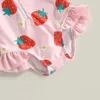 Deux pièces à manches longues mignon enfant en bas âge bébé filles maillots de bain maillots de bain éruption cutanée belle fraise imprimer maillot de bain chapeau de soleil ensemble