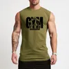 Herrtankstoppar Gym TANK TOP MENS Fitnesskläder Kompression Vest Cotton Bodybuilding Stringop Tankop Muscle Singlet Workout Sleeveless Shirt 230508