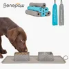 Bols doubles pliables pour chien Benepaw avec tapis antidérapant, bol de voyage portable en silicone non toxique pour chiots de petite, moyenne et grande taille