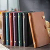 Top Mode echtes Leder Ringe Notizbuch A5 Planer mit Messing Binder Spirale Skizzenbuch Druckknopf persönliches Tagebuch Briefpapier