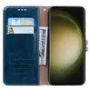 Business Leather Cards slot plånbok mobiltelefonfodral för Samsung Galaxy S23 S22 S21 S20 Ultra Plus A14 A54 A13 A23 A33 A53 Oljevaxmönster 360 Full skyddsfodral