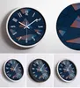 Wandklokken 12 centimeter geometrische patronen aluminium stille klok woonkamer horloge ambacht geschenken kantoor koffie winkel thuis decoratie