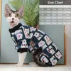 Roupas de gato roupas para esfinge primavera dos desenhos animados impresso gato pijamas kleding devon gato sem pêlos traje gatinho pulôver camisa macacão