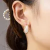 Studörhängen päron klippt sten för kvinnor asymmetrisk geometri hart retro oregelbunden metall joker smycken