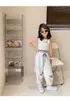 Sets Suits Summer Fashion Baby Girls Cotton Sleeveless Slim t Shirt Tops Drawstring Ripped Pant Sets Kids 2 Pieces Outfits 2 8 Years 230508