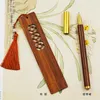 Hollow Out Four Harmony Ruyi Redwood Bookmark Signature Pen SetGift Box Classical Chinese Style School Celebration Gift