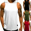 Men's Tank Tops Men's Cotton Sleeveless Hoodie Bodybuilding Workout Tank Tops Muscle Fitness Shirts Male Jackets Top 230508