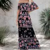 Vestidos casuales Impresión de verano Vintage Largo para mujeres Sexy OffShoulder Ruffle Moda Boho Party Maxi Ladies Beach Sundress 230509