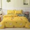 Sängkläder set Justchic 1st Cartoon Reactive Printing Polyester Däcke Cover Queen Double Single Size Moft Bedding Quilt Cover No Pudow Case 230509