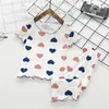 Set di abbigliamento Love Print Abiti estivi per bambina Pigiama casual Pigiama 2 pezzi Abbigliamento Abiti T-shirt maniche corte per bambini