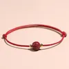 Bangle veel geluk rood touw enkelbanden vrouwen mannen cinnabar handgemaakte armbanden punk sieraden