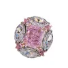 Винтажный цветочный розовый кольцо с бриллиантами на 100% Реал 925 серебряных серебряных обручальных колец для женских свадебных украшений