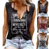 Женские танки Camis Style Fun Letter Printing vneck без рукавов футболка летняя повседневная мода Sexy Blusen Damen 230509