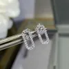 Orecchini di design orecchino posteriore per donna Riproduzioni ufficiali di diamanti mobili Placcato in oro 18 carati cristallo di moda stile classico regalo di anniversario 019