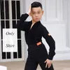 Stage Wear Latin Dance Tops for Boys Black Tap Salsa Outfits Performance Kostuma Ballroom Practice JL2184