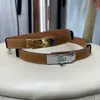belt 069853 belt woman designer gold Silver buckle Genuine Leather highest counter quality telescopic belt gift for girlfriend with box H001