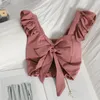 CAMISOLELE TOBLIKS PRAWNY PAGHETTI PASK WYDANE Cami Solidne sznurowane dziewczęta Bowknot Letni uprawa na kobietę Camisole 230508