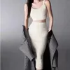 Vestido de dos piezas Diseñador de ropa de mujer de lujo conjunto corto falda moda faldas largas chaleco dos piezas 3d bordado de letras Falda top traje sexy femenino vestido WXIF