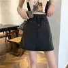 Spódnice dżinsowe aline solidny projekt mody Allmatch w stylu koreańskim kieszenie proste codzienne lato letnie 230509