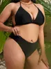 Dames plus size badmode plus maat zwarte bikini zwempak 4xl voor dames retro vintage groot formaat badpak over maat push -up biquini zwemkleding z0508