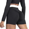 Shorts pour femmes été taille croisée sport femmes haute hanche ascenseur abdominale serré Yoga pantalon course Outwear Fitness