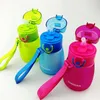 Upgrade 320ml Child Pipette with a Rope to Carry and Strap Handle Plastic Straw and Prevent Leakage Plastic Water Bottle