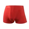 Underbyxor Sexiga män underkläder Guns Boxer Trousers Scrotal Support Ice Silk Bag With For Escroto