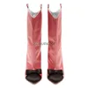 Bottes Noeud Arc Sardine Bout Pointu Stiletto Mi Tube Noir Rose Couleurs Mixtes Dames Sexy Taille 35-46 Élégant Manches D'hiver