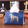 Quality Antique Creative Home Napkin Paper Box Coffee Table Top Bedroom Room Car Multifunction Leather Tissue Storage Box