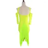 Stage Wear Fringe Latin Dance Dress for Women Latina Oefen Groene Sumba kleding Sexy kostuum Tap JL1886